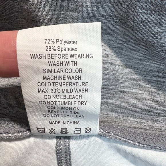 Zyia Leggings 2 Gray Neon Tape Luxe Hi Rise 7/8 25 in Activewear Athletic Womens - Picture 9 of 9